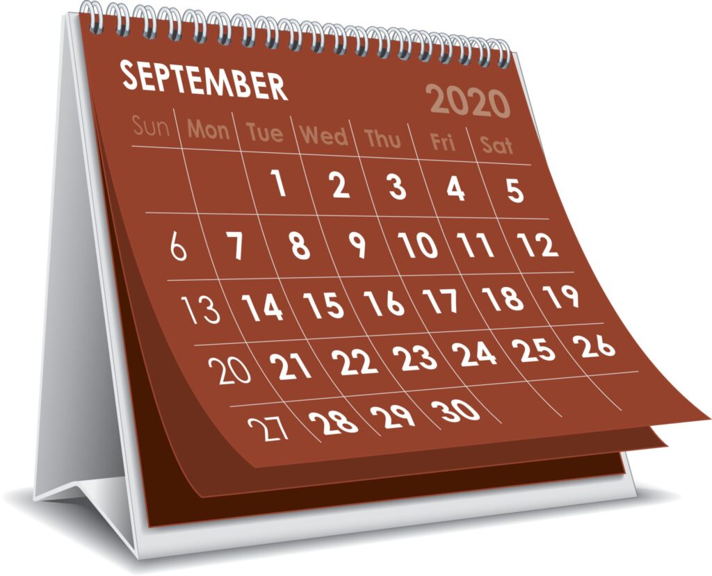 September 2020 calendar