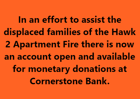 Hawk 2 Apartment Fire Donations