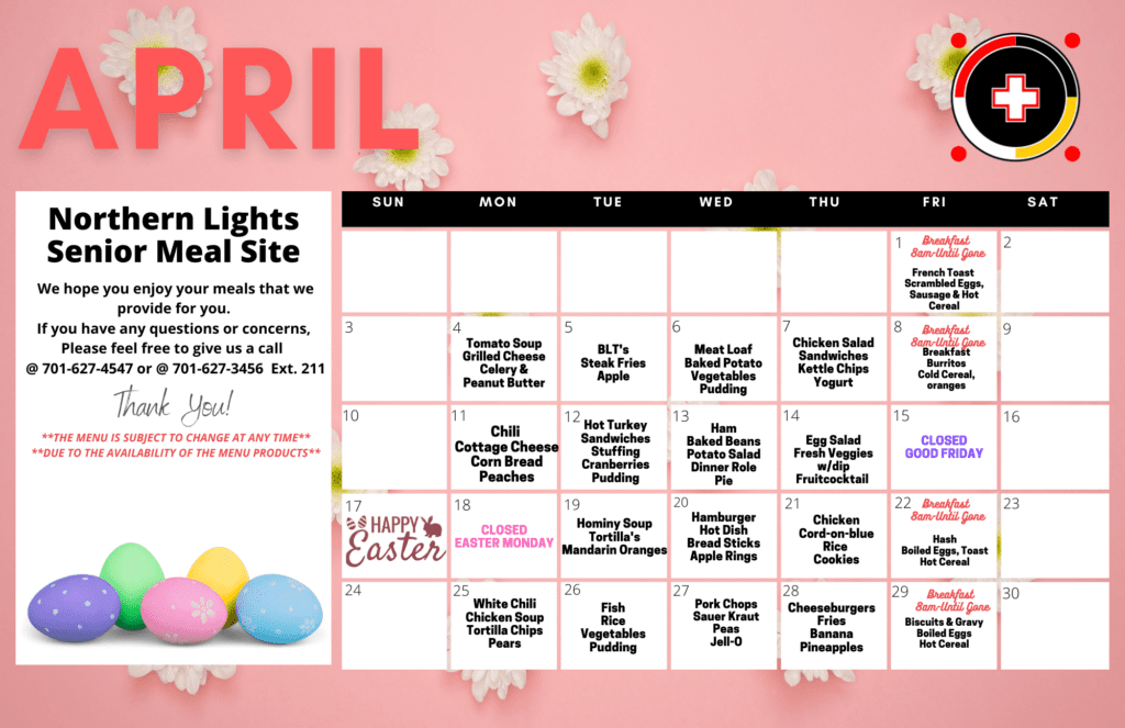 March - Meal Site Menu