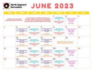 North Segment Recreation Activities Calendar for June 2023